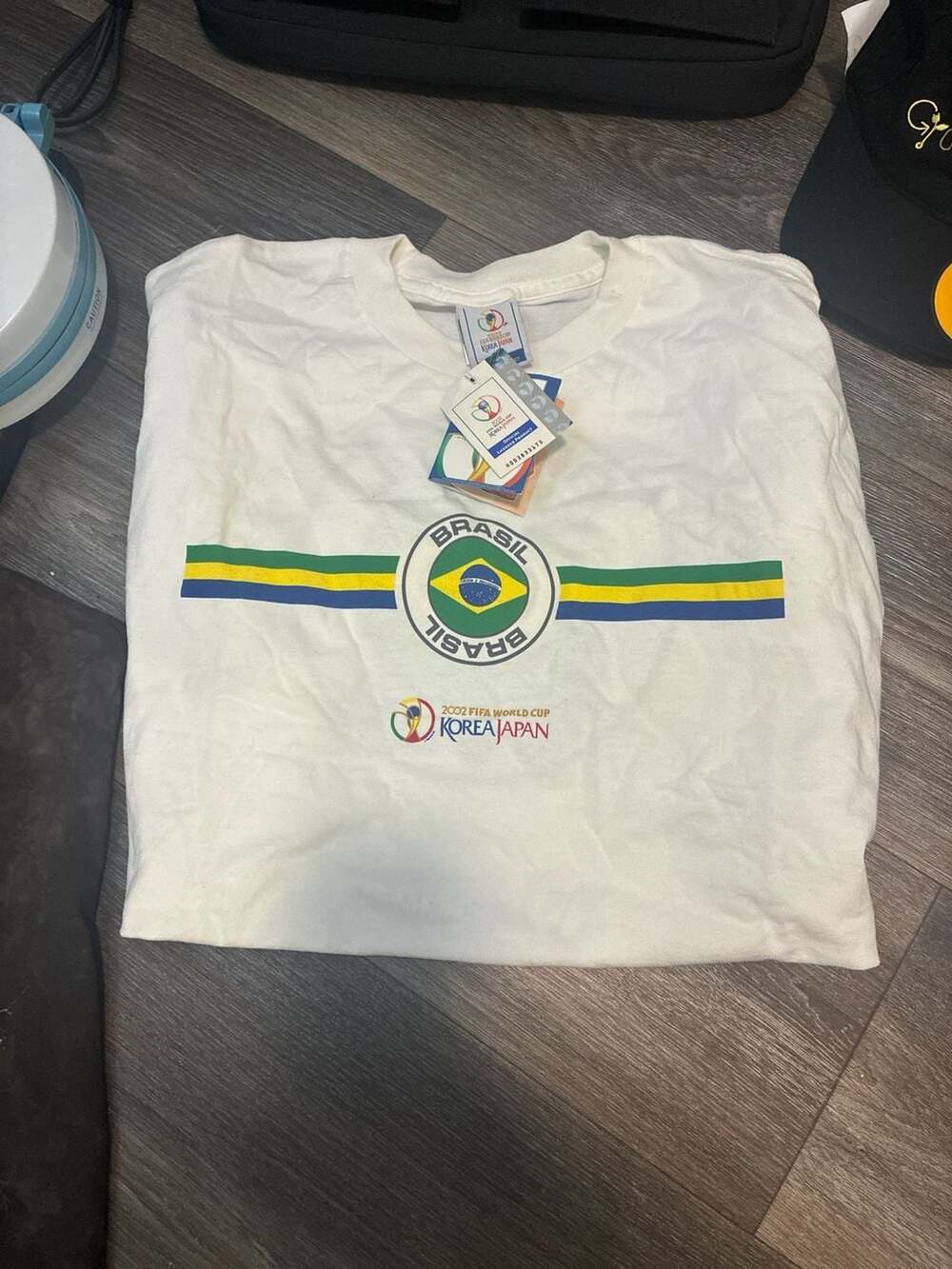 NWT Vintage 2002 FIFA World Cup Korea Japan Brazil T-Shirt XL